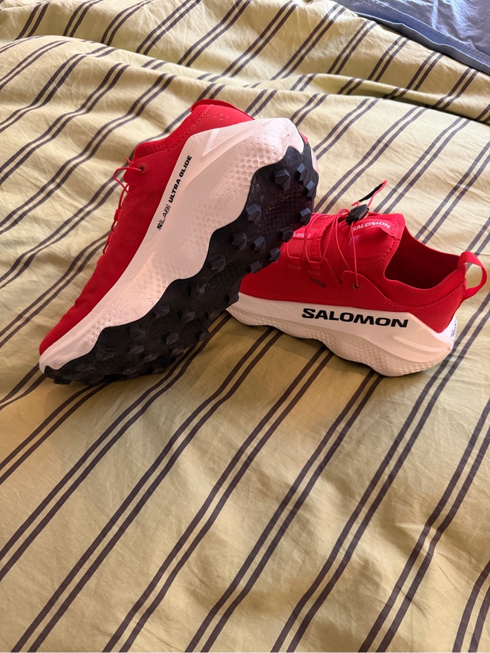 Salomon SLAB Ultra Glide - Red and White Trail Running Shoes